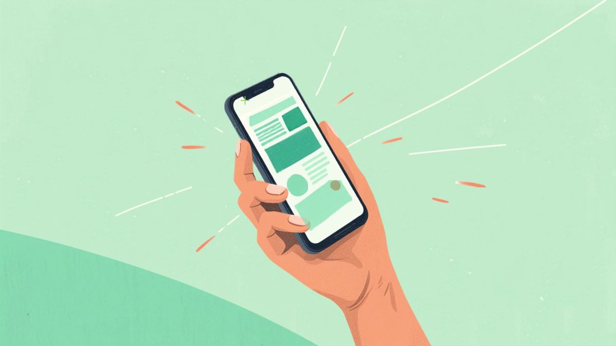 Người dùng thao tác trên điện thoại xem website tải nhanh với ảnh đã tối ưu