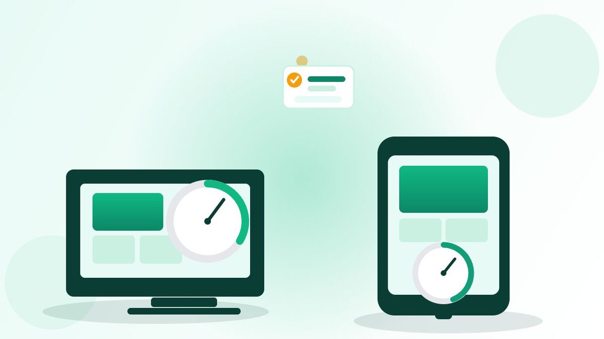 Biểu đồ so sánh điểm tốc độ website trên máy tính và điện thoại