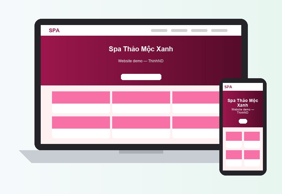 Website Spa Thảo Mộc Xanh