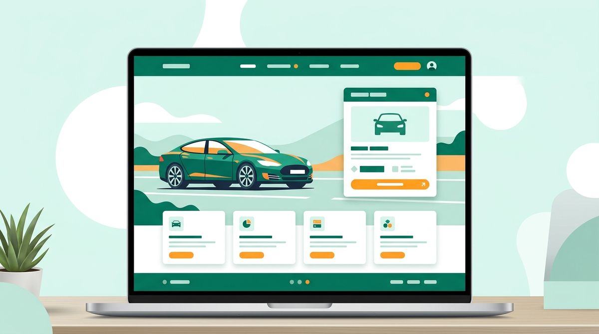 Landing page khuyến mãi xe với hình ảnh xe nổi bật