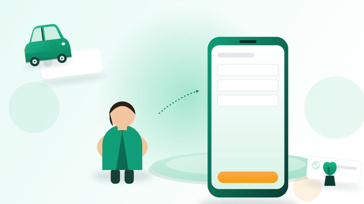 Khách hàng điền form đăng ký lái thử xe trên điện thoại
