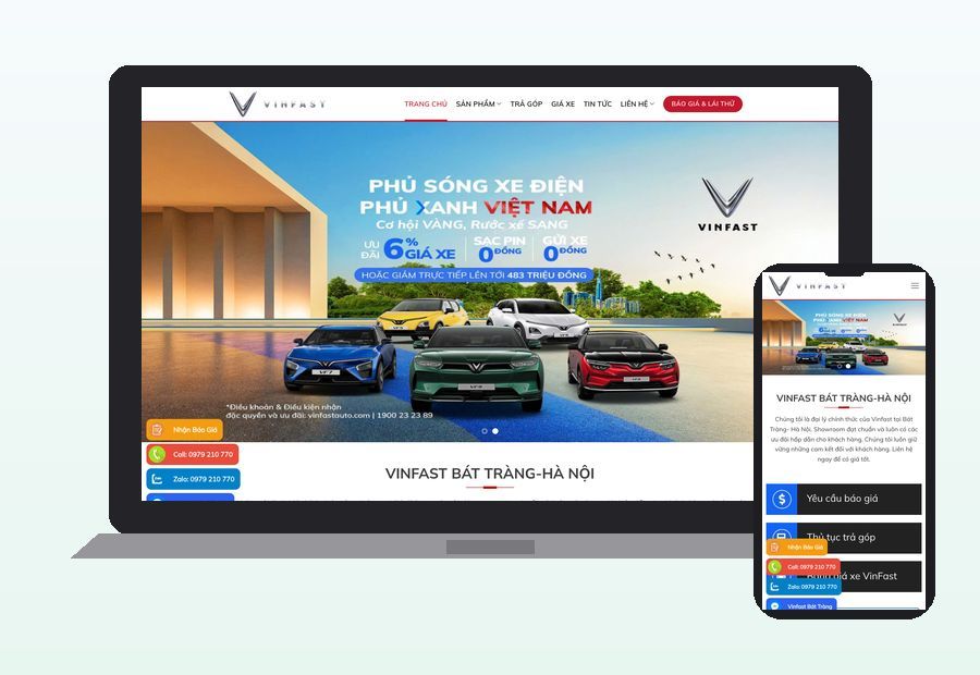 Website giaxevinfast247.vn do ThinhND thiết kế