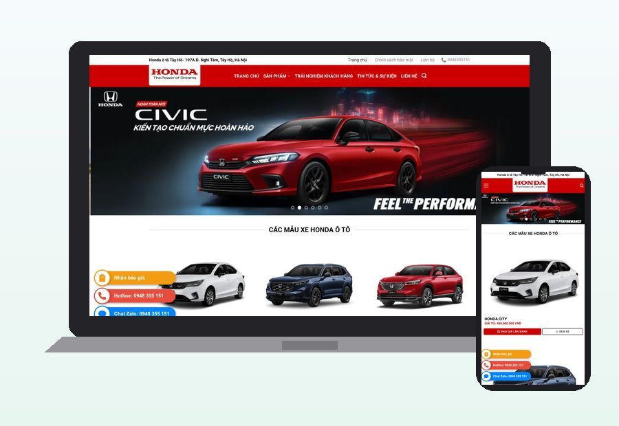 Website hondatayho.net do ThinhND thiết kế