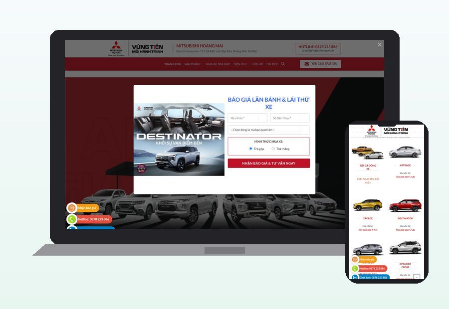 Website mitsubishi3.cpmvietnam.net do ThinhND thiết kế