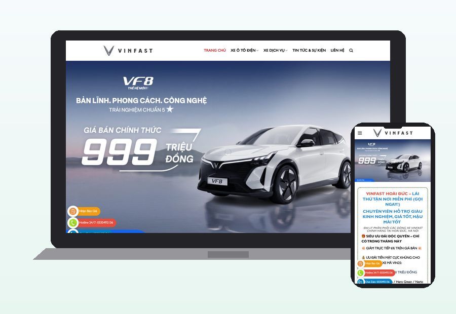Website otovinfastmienbac.com.vn do ThinhND thiết kế