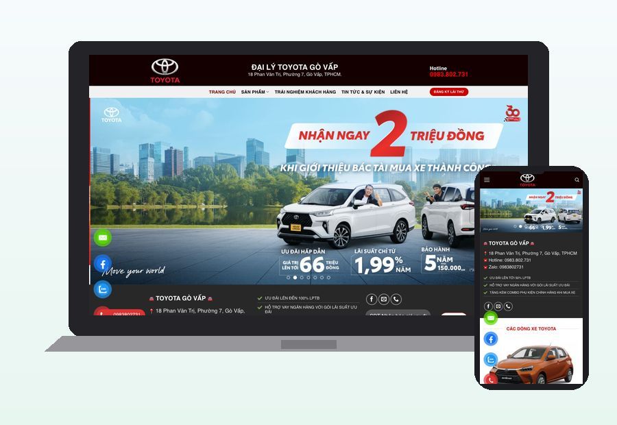 Website toyotagovap.net do ThinhND thiết kế