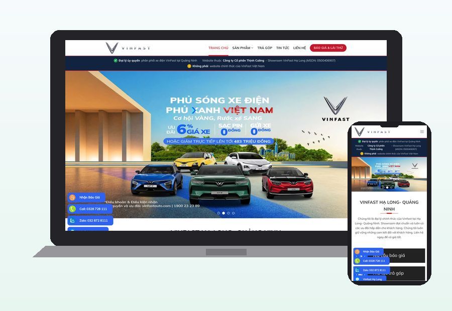Website vinfast3shalong.com.vn do ThinhND thiết kế