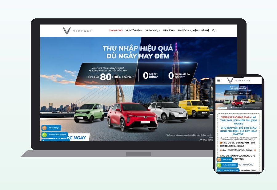 Website vinfast5.cpmvietnam.net do ThinhND thiết kế