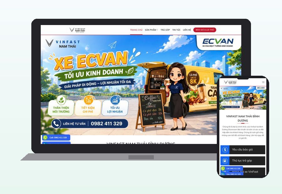 Website vinfastautobinhduong.com do ThinhND thiết kế