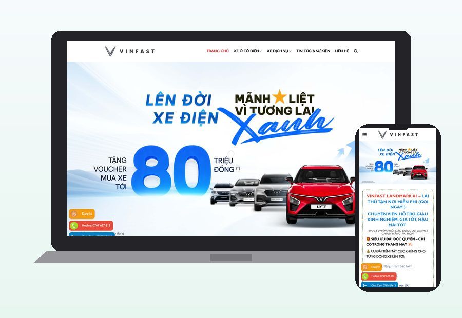 Website vinfastautomiennam.vn do ThinhND thiết kế