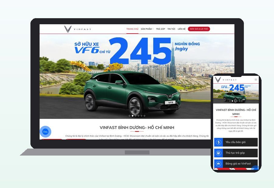 Website vinfastbinhduonghcm.vn do ThinhND thiết kế