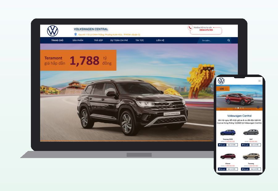 Website vwcentral.vn do ThinhND thiết kế