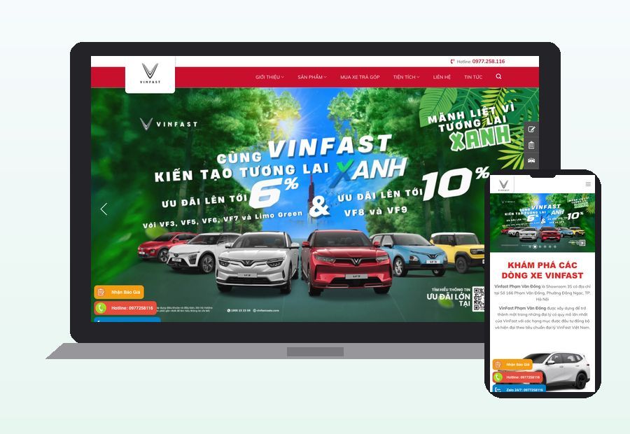 Website xeotovinfast.vn do ThinhND thiết kế