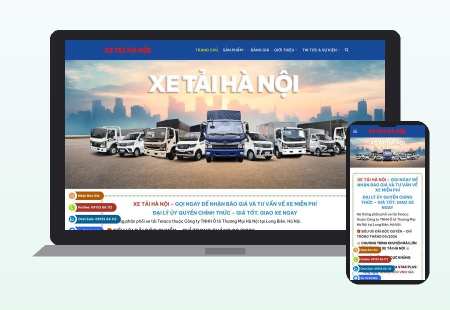 Website xetaihanoi.vn do ThinhND thiết kế