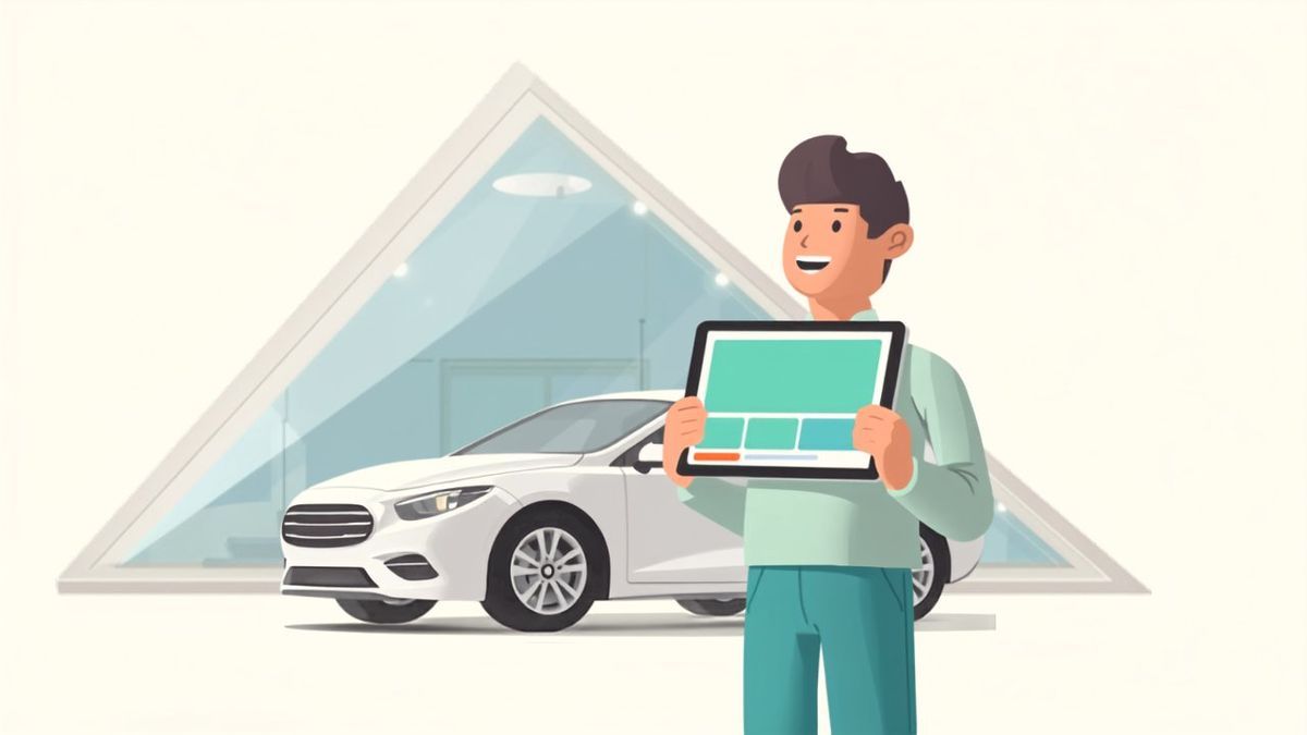 Sale ô tô đứng cạnh xe minh họa việc xây dựng website riêng