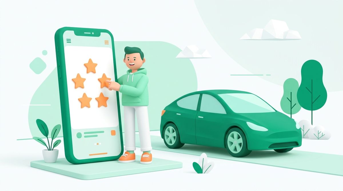 Khách hàng để lại đánh giá năm sao sau khi nhận xe mới từ đại lý