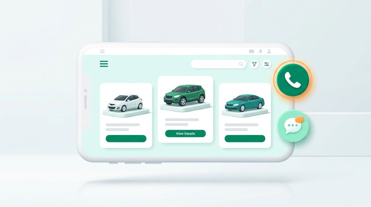 Nút gọi điện và Zalo nổi trên giao diện website bán xe ô tô