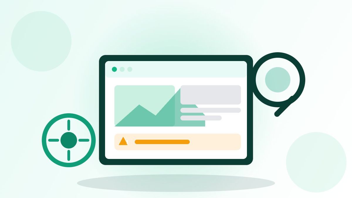Kính lúp soi vào biểu tượng trang web minh họa việc chẩn đoán nguyên nhân website mất thứ hạng
